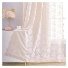 Dusty Pink Floral Curtains 96 Inches Long Feminine And Flowy Victorian Lace Sheer Curtains Rod Pocket 52 X 96 Inch Dusty Pink - Multicolor 639 - View 3