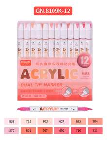 GuangNa 12/72/240colour Dual-Tip Acrylic Markers For Rock Painting, Ceramics, Wood, Plastic, Calligraphy, Card Making - Multicolor - View 17