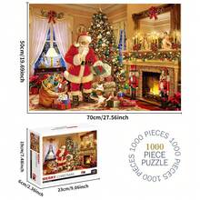 1 Caixa 1000 peças Quebra-cabeça de Papel de Natal, Tamanho 70X50cm, Brinquedo de Quebra-cabeça Grande para Adultos, Jogo Familiar Interessante para Educação, Inteligência e Alívio do Estresse, Presente de Aniversário Perfeito para Dia das Mães, Natal, Halloween, Ação de Graças, Páscoa