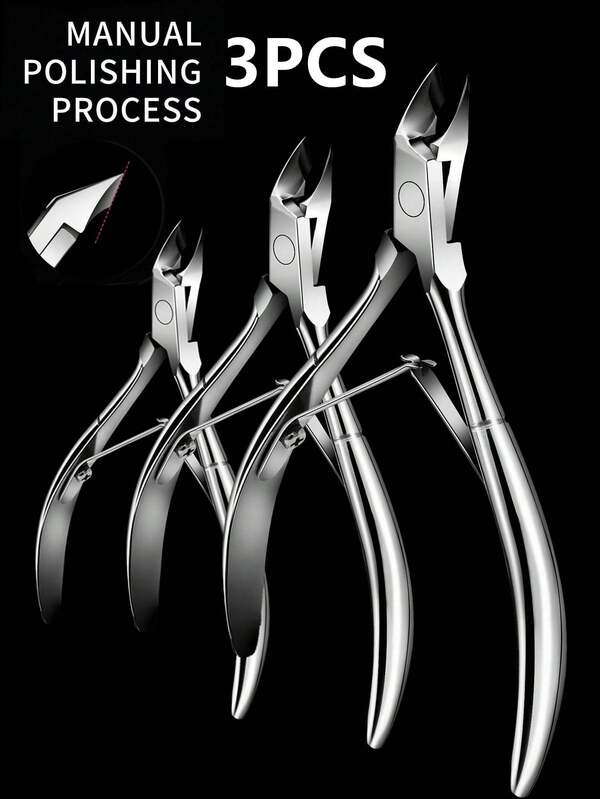 3 Packs Cuticle Cutter Cuticle Nippers Pointed Blade Cuticle Trimmer Stainless Steel Nail Clippers Manicure Tool,Nail Supplies,Nail Tools,Nail Art Tools,Back To School,Nails,Nail Tools For Press On Nails,Manicure Pedicure Tools