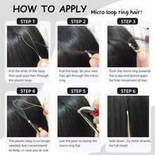 Micro Loop Hair Extensions Real Natural Straight Micro Ring Link Hair 12"-20" Loop Ring Human Hair Extension Black Brown Blonde 30g/Pack - S6 - Xem 7