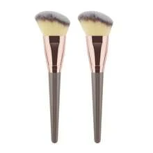 1/2 专业化妆刷套装，高级合成粉底刷混合散粉锥歌舞伎粉底化妆刷化妆品涂抹器 - 彩色 - 查看 12