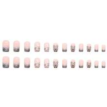 Press On Medium Nails Line False Nails Full Cover Acrylic Butterfly Fake Gradient Square Nails For Women And FFgirls 24PCS{Inchcolor_nameinch:InchColor8inch} - Color8 - View 4