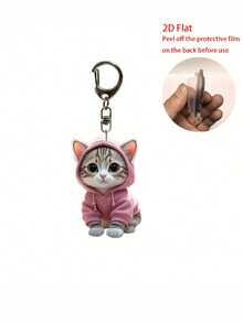 1pc/2pcs Cute Cartoon Cat Acrylic Keychain,Cute Cat Accessories,Fashion Backpack Pendant,Tote Pendant Decoration,Wallet Pendant,Pendant Keychain For Couples Bag Accessories Gift Waterproof, With Lobster Clasp, Ideal Gift For Family & Friends, Perfect For Birthdays And Special Occasions,Back To Scholl Gift - Multicolor - View 7