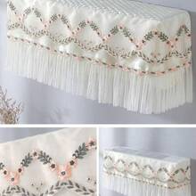 1 件装优雅花卉图案涤纶空调罩 - 可拆卸防尘设计,带荷叶边和花卉图案,奶油色,非常适合卧室和客厅,无需取下即可通电,四季皆宜,厨房装饰,家居用品,母亲节礼物,卧室装饰,花园,厨房装饰,夏季,海滩,旅行必备,房间装饰,柔软舒适,毕业季礼物 - 彩色 - 查看 6