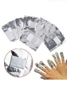 200pcs Shiny Foil Paper, 100pcs Oil Absorbing Foil Pads, 0.79" X 1.18" Simple Shimmer Oil Blotting Sheets 6.5" X 9", Gel Nail Polish Remover Pads, Gel Nail Polish Remover Foil, Gel Nail Polish Remover Solution, Nail Art Studio Set Nails Nails Supplies Nail Stuff - Multicolor - View 7