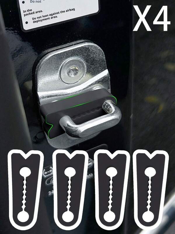 4 piezas de almohadillas amortiguadoras para puertas de automóvil - Topes de silicona antivibración y reducción de ruido, cojines de protección para puertas a prueba de intemperie universales para sedán/SUV/camión