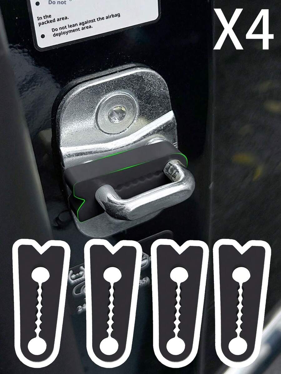 4pcs Car Door Shock Absorbing Pads - Silicone Anti-Vibration & Noise Reduction Bumpers, Universal Weatherproof Door Protection Cushions For Sedan/SUV/Truck - one-size - View 1