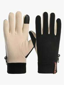 1 par de guantes cálidos para hombres, aptos para el transporte diario, actividades al aire libre, senderismo, ciclismo, con capacidad táctil y forro térmico, para invierno - Multicolor - Ver 10