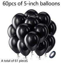 Set de 60/90 de baloane din latex aurii și negre, cu paiete multicolore (material folie), potrivite pentru decorare / petreceri pentru copii / aranjamente de nuntă. Acest set este conceput pentru asortarea DIY a baloanelor, aplicabil pentru nunți, petreceri de ziua de naștere, Ziua Îndrăgostiților, Anul Nou, aniversări, petreceri de dezvăluire a sexului, decorațiuni de Crăciun, evenimente cu tematică de fermă, arcade de baloane, recuzită pentru fotografii în aer liber și diverse scenarii de decorare a petrecerilor. - Negru 60 buc - 5 in - Vizualizare 3