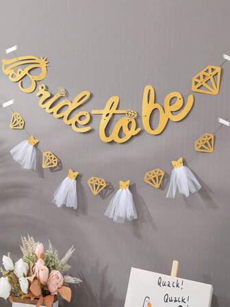 1pc/Set "Bride To Be" Wedding Party Banner, Bridal Shower & Wedding Decorations