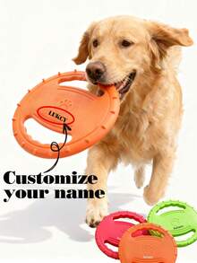 Personalized Pet Name Durable Dog Training Flying Disc: Ultimate Choice For Outdoor And Indoor Toys, Suitable For Throwing, Catching, Swimming And Training - Perfect For Chewing Dogs - Multicolor - View 4