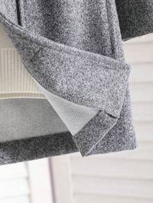 Boys' Casual Wool Blend Jacket, Comfortable For Daily Wear, Outdoor Activities, And School, Autumn/Winter - Light Grey - View 9