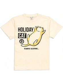 [Scopy] T-Shirt With Cat Pattern For Cat Lovers HOLIDAY CAT - 黑色 - 查看 12
