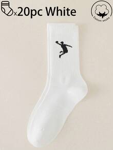 40 piezas/30 piezas/24 piezas Calcetines deportivos cómodos unisex, calcetines largos para hombres, adecuados para deportes y entrenamiento, calcetines largos para mujeres, uso casual y de negocios, antibacterianos, suaves, negros y blancos, resistentes al olor, transpirables, suaves y ligeros, adecuados para otoño/invierno, 20 piezas/10 piezas/8 piezas/6 piezas/4 piezas/2 piezas