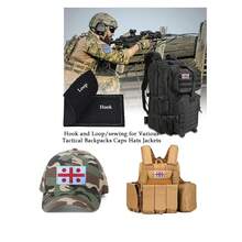 2 PCS  Georgia Flag Patches Embroidered Tactical Military Morale Patch Applique Fastener Hook And Loop{Inchcolor_nameinch:InchGeorgiainch} - Georgia - View 5