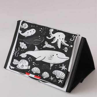 Libro de tela temprano, mejora la capacidad cognitiva, libro de tela colorido - Entrenamiento visual y auditivo cautivador con colas de animales de dibujos animados, poliéster suave, juguete de aprendizaje para niños, libro de tela a prueba de agua y resistente al desgarro para educación temprana, estimula el despertar cognitivo táctil y visual, adecuado para regalos de Navidad, cumpleaños y otras festividades.