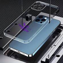 Carcasa transparente de teléfono móvil de moda Cubierta de teléfono transparente para iPhone con diseño de Runaway en color morado y negro ideal para uso diario y protección elegante Para teléfonos Galaxy de Apple - transparente - Ver 4