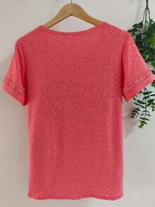 Women's Floral Blouse - trái cam - Xem 2