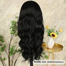 13X4 Light Blue Long Body Wave Lace Front Wig 28" Long Wavy Wigs Glueless Free Part 180% Density Blue Wavy Hair With Adjustable Straps & Combs Heat Resistant Blue Color Loose Wave Synthetic Hair Replacement Wigs For Women Perfect For Daily Wear Parties & Special Occasions - màu đen - Xem 9