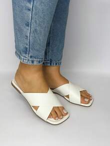 Women's Flat Sandal With Crossed Strap X Modern - 白色 - 查看 5
