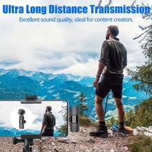 [Kabelloses Lavalier-Mikrofon] Kabelloses Lavalier-Mikrofonsystem | Einknopf-Aufnahme, Clip-Design, USB Typ-C, für Live-Streaming, Outdoor-Video, Gaming, kabelloses Lavalier-Mikrofon für USB-C Smartphones, geeignet für Audio- und Videoaufnahmen, Live-Gaming, Interviews und Vlogging