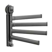 Suction Cup Rotating Towel Rack, No Drilling Required, Wall-Mounted Bathroom Towel Bar, High-Quality Storage Solution - Black - View 3