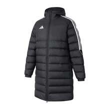 阿迪达斯男士连帽长款羽绒服，2026新款足球训练休闲保暖外套 HS7238 - 黑色 - 查看 5