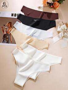 Aofeiqike Bộ 6 quần lót thể thao không đường may dành cho nữ, chất liệu lụa băng, kiểu dáng thể thao & yoga, quần lót gợi cảm, thoải mái & thoáng khí, kiểu dáng tam giác ngọt ngào vùng quê Pháp, quần lót định hình vóc dáng cho nữ: Nhiều màu sắc để lựa chọn, thiết kế không đường may, thoải mái & thân thiện với da, gợi cảm & ôm sát, kiểu dáng thể thao, quần lót tam giác vô hình. - Nhiều màu - Xem 15