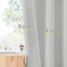 2025  Bedroom Curtains 2 Panels Sets Faux Linen Textured, Pinch Pleated Room Darkening Light/Heat Blocking Window Drapes Thermal Insulated For Living Room, Angora, W50 X L108, 2 Panels - Greyish White - 查看 7