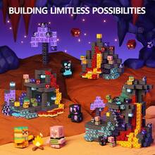 2025块磁性积木，磁性洞穴世界建筑积木立方体玩具套装，STEM教育感官玩具，3岁以上男孩女孩的最佳礼物 - 彩色 - 查看 4