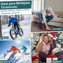 Calcetines Termicos Hombres, 5 Pares Gruesos Calcetines Invierno con Rizo Suave, Transpirables y Antisudor Calcetines Lana para Senderismo Running Esquiar Deportes - Tubo alto - Ver 2