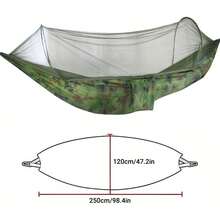 Automatic PopUp Mosquito Net Hammock 47.2x98.4in 210T Parachute Nylon Outdoor Camping Hammock With HighDensity Mesh Net 300KG Load For Travel Hiking - Camouflage - View 2