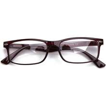 Lens Rectangle Frame Non Prescription Glasses - Fashion - 棕色 - 查看 3