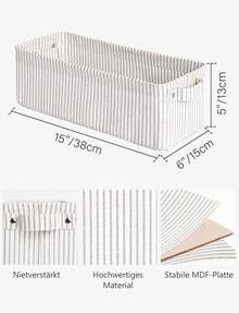 Storage Baskets - Rayures grises et blanches - Voir 4