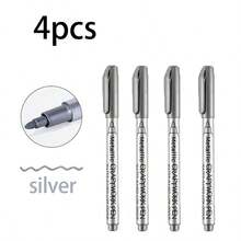 1pc/2pcs/4pcs Gold/Silver Craft Sign-In Pen, Paint Pen, DIY Hand-Painted Graffiti Pen, Signature Pen, Marker Pen, Suitable For Glass Bottle, Wine Glass, Wedding Signing, Wood, Metal Signing, Applicable To Various Materials