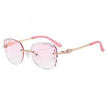2025 New Fashionable Women's Reading Glasses Square Frame Elegant Frameless Simple Rhinestone Exquisite Personalized Suitable For Office Wear Use +1.0-+4.0 - White - View 20
