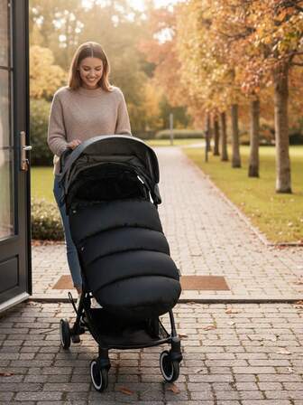 1件装婴儿推车睡袋，加厚防风防水保暖脚套，多功能可水洗婴儿脚套，通用推车脚套，婴儿防风睡袋，拉链设计，柔软舒适，适合冬季户外旅行，透气可调节。