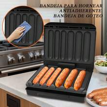 Máquina eléctrica para hacer perritos calientes Modelo doméstico 850 W Potencia de alta eficiencia Recubrimiento antiadherente para facilitar la limpieza Diseño con recogida de aceite Equipamiento para barbacoas domésticas - Tipo de Enchufe A USA (110-127V) - Ver 8