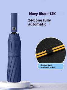 24-Rib Fully Automatic Umbrella, Sun And Rain Protection, UV Protection Umbrella, Suitable For School, Office, Home, Travel And Back To School Supplies, Sunny And Rainy Dual-Use Umbrella, Sun Protection, 99% UV Protection, Suitable For Men And Women, Durable Structure, Sun And Rain Protection