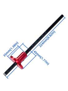 مقياس تحديد العجلة للنجارة، مقياس تحديد من سبيكة الألومنيوم، قياس إمبراطوري ومتري، أداة نجارة دقيقة لقياس المفصل - الأحمر - مشاهدة 4