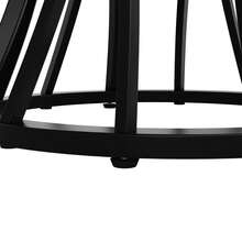 Round Dining Table (76cm), Kitchen Table, Round Coffee Table For 4-6 People, Suitable For Dining Room, Living Room, Metal Table Legs, Geometric Legs, Black Legs - 黑色+MDF+金屬 - 查看 3
