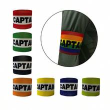 1 pieza Brazalete de capitán de fútbol arcoíris, insignia de manga con letras, brazalete envolvente multicolor