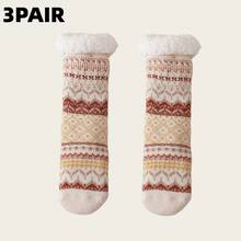 女士保暖加厚中筒袜，秋冬季保暖防滑，内里柔软舒适，略微紧身。 - 彩色 - 查看 18