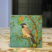 Posavasos cuadrados vintage, cojines para tazas de café con decoraciones de flores y pájaros al estilo chino, aislantes del calor, con alta estética, decoraciones para mesa de comedor, alfombrillas aislantes del calor - Multicolor - Ver 5