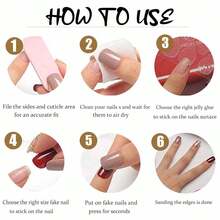 Laser Press On Nails Nude False Almond Nails Full Cover Acrylic Fake Medium Nails For Women And FFgirls 24PCS{Inchcolor_nameinch:InchColor10inch} - Màu 10 - Xem 6