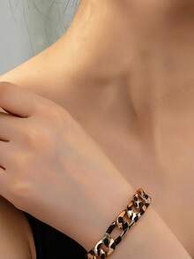 1 Set Fashion Leopard Print Earrings, Bracelet, Necklace Jewelry Set For Women, Suitable For Party, Daily Wear, Wedding, Valentine's Day, Mother's Day