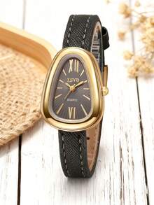 1pc Vintage Luxury Niche Women's Watch, Leopard Print Dial, Unique Fashion Minimalist Quartz Watch, Suitable For Daily Matching, Birthday, Women's Gift, Year-End Promotion, Singles' Day, Halloween Promotion, No Gift Box