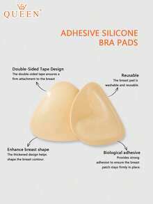 A Pair Of Self-Adhesive Bra Inserts, Adhesive Bra Pads For Women, Double-Sided Adhesive Breast-Lifting Inserts, Washable And Reusable, Enhance Breast Fullness, Suitable For Bikinis And Swimming.
