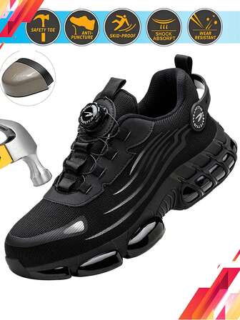 Dian Sen Xmas Gifts Men's Safety Trainer Sport Steel Toe Shoes Work Shoes Comfortable Puncture Proof And Resistant Summer Ready Breathable Sport Safety Shoes EVA Lightweight For Outdoor Work Perfect Gift